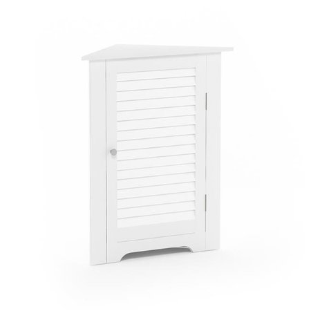 FURINNO Furinno FR18697WH Indo Corner Louver Door Cabinet - White - 31.50 x 23.62 x 11.81 in. FR18697WH